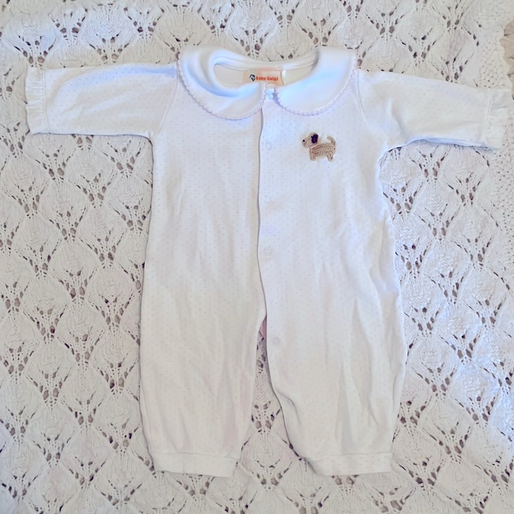 Baby Luigi Crochet Dog romper
